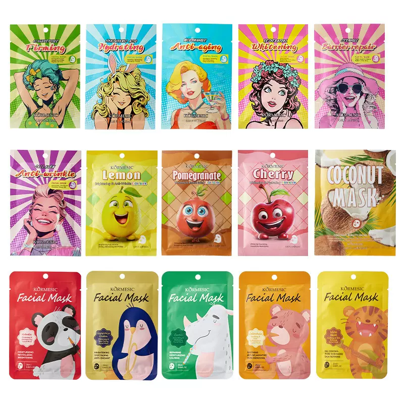 KORMESIC全英文补水面膜片装 face mask水果面膜跨境外贸厂家批发