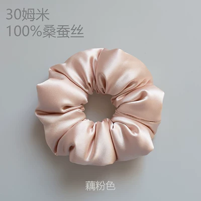 100% Silk Hair Tie, 30 Saç üçün rezinlər - lotus-root-pink-7cm-30mm-same-style-as-zhang-xiaohui