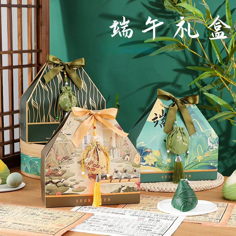 2025 новый пустой подарочный ящик для упаковки рисовых пельменей на Драконьем фестивале, антикварная подарочная коробка, внешняя упаковка, пустой подарочный ящик