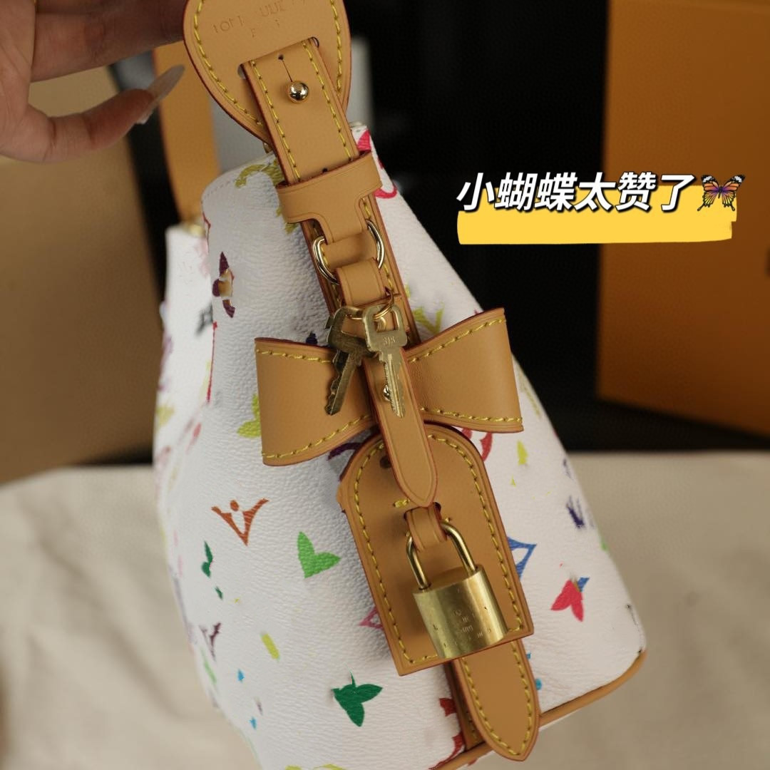 2025 New Arrival Luxury Bucket Bag With Bow Knot Retro Handbag White Tricolor Women's Casual Versatile Shoulder Crossbody Bag - Thumbnail 8