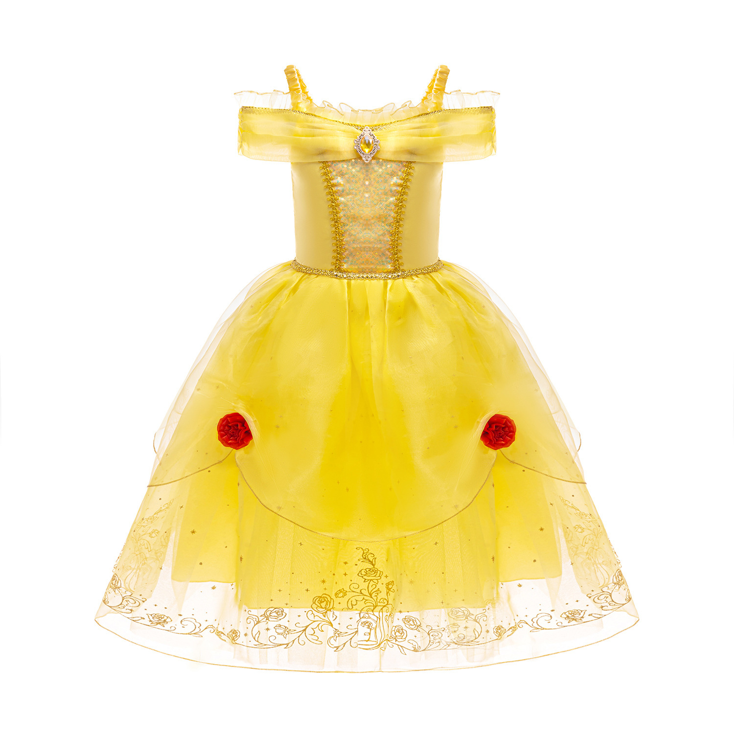 Niñas traje de Halloween Belle princesa vestido de campana belleza y bestia vestido