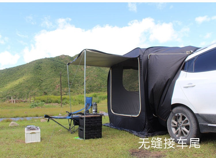 SUV rear automatic quick-open tent, outdoor double-layer canopy, extendable vehicle camping device