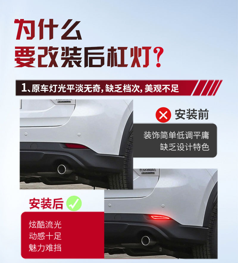 Suitable for 22-26 Models of Mazda Cx-5, Special Rear Bumper Light, Mazda Cx-5 Modified Led Brake Light Tail Light