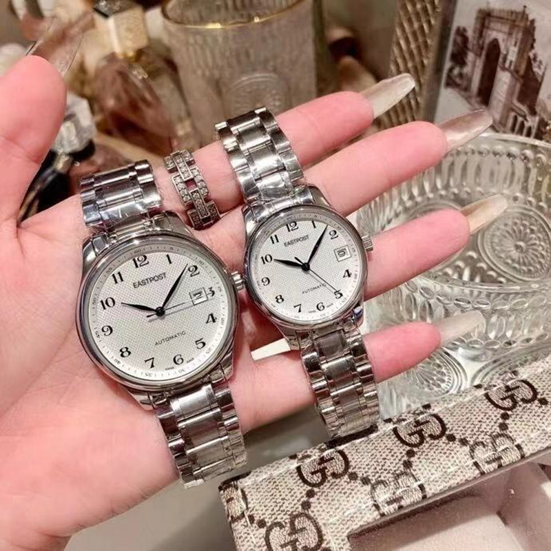 Swiss Watch Men's Fully Automatic Mechanical Watch Waterproof Steel Belt Couple Watch Women's Belt Back through the Calendar