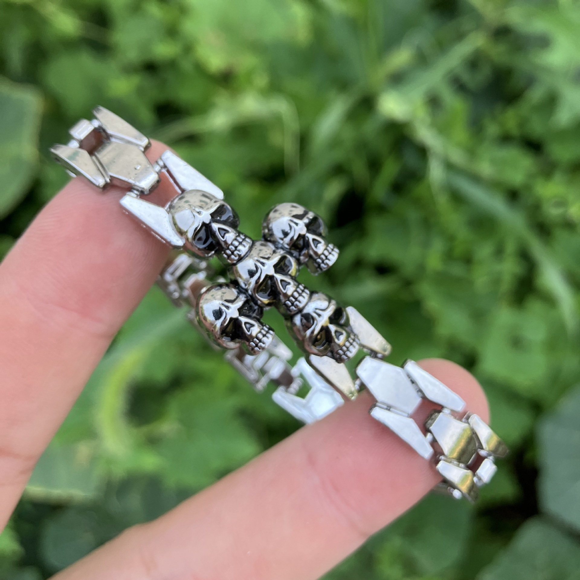 20g Weight Bracelets Classification Alloy Chain Material Chain Chain Type 1 Piece Quantity Daily, Street Occasion Alloy Material Geometric Pattern Unisex Gender Punk, Streetwear Style Punk Streetwear Geometric Alloy Chain Chain & Link Bracelets Wholesale 7