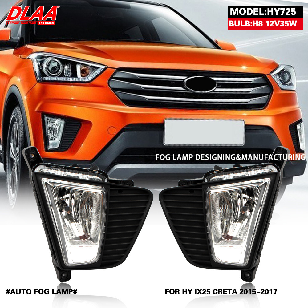 Aplicable a Hyundai 14 15 16 años IX25 conjunto de luces de niebla delanteras luces diurnas conjunto de luces de parachoques delanteras
