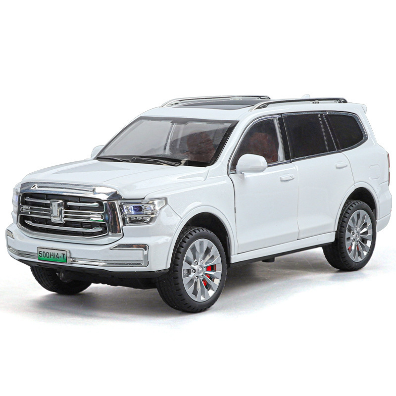 Simulation 1:24 tank 500 off-road alloy car model home ornaments sound effect back force boys toys wholesale