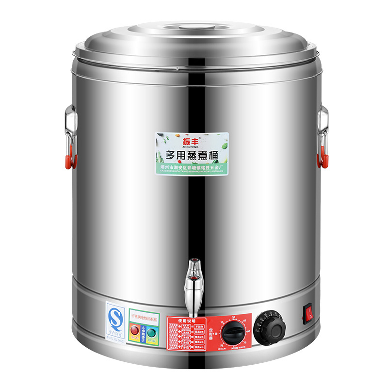 304 de espesor de acero inoxidable de tres capas de ebullición Cubo de aislamiento cantina calefacción eléctrica de cocina cubo fábrica de agua hirviendo Cubo de gran capacidad