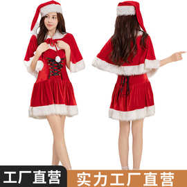 跨境热销圣诞节时尚女装 性感圣诞裙 圣诞老人主题 cosplay 套装