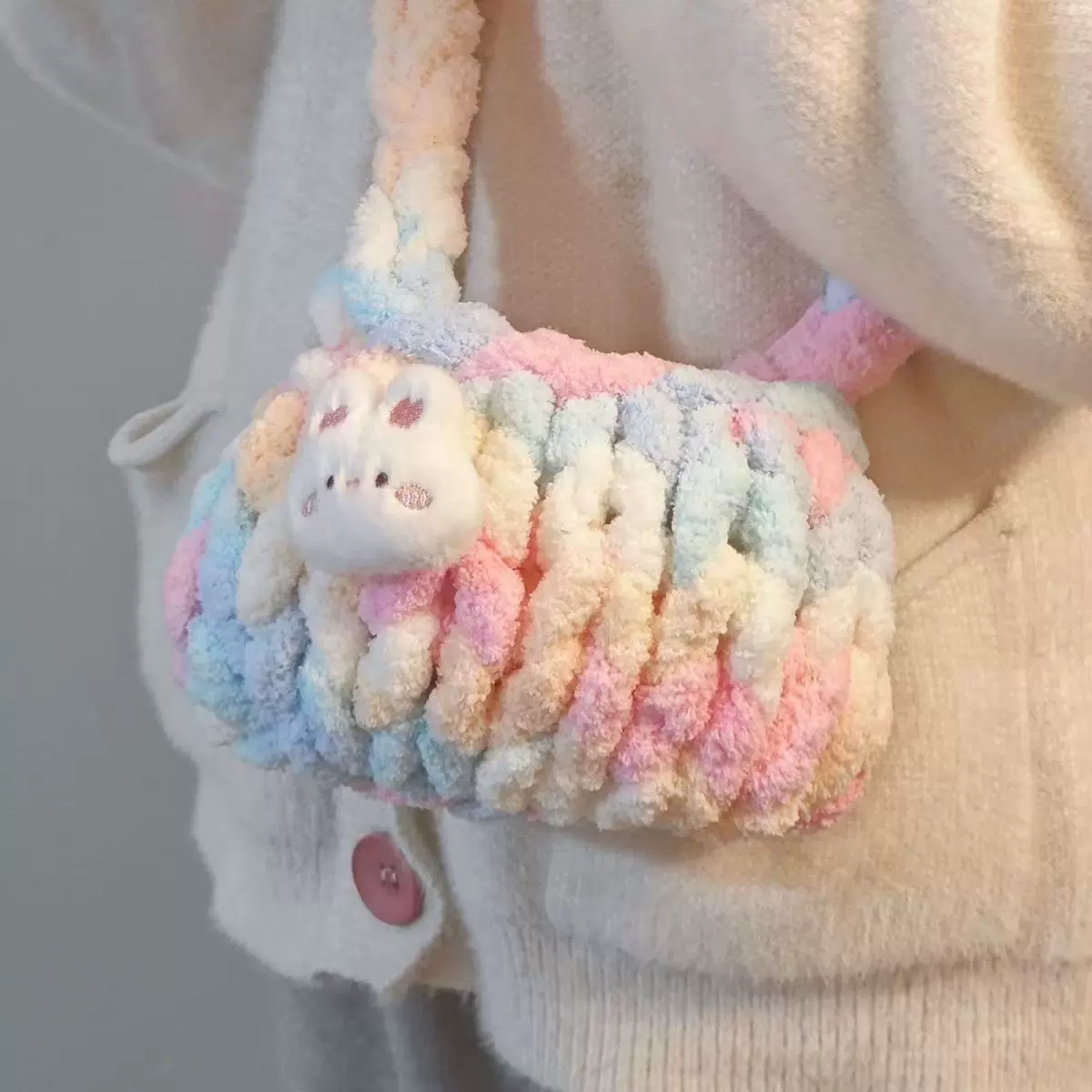 成品材料包云朵包编织包斜挎包手工礼物可爱公仔送女友毛线香肠线