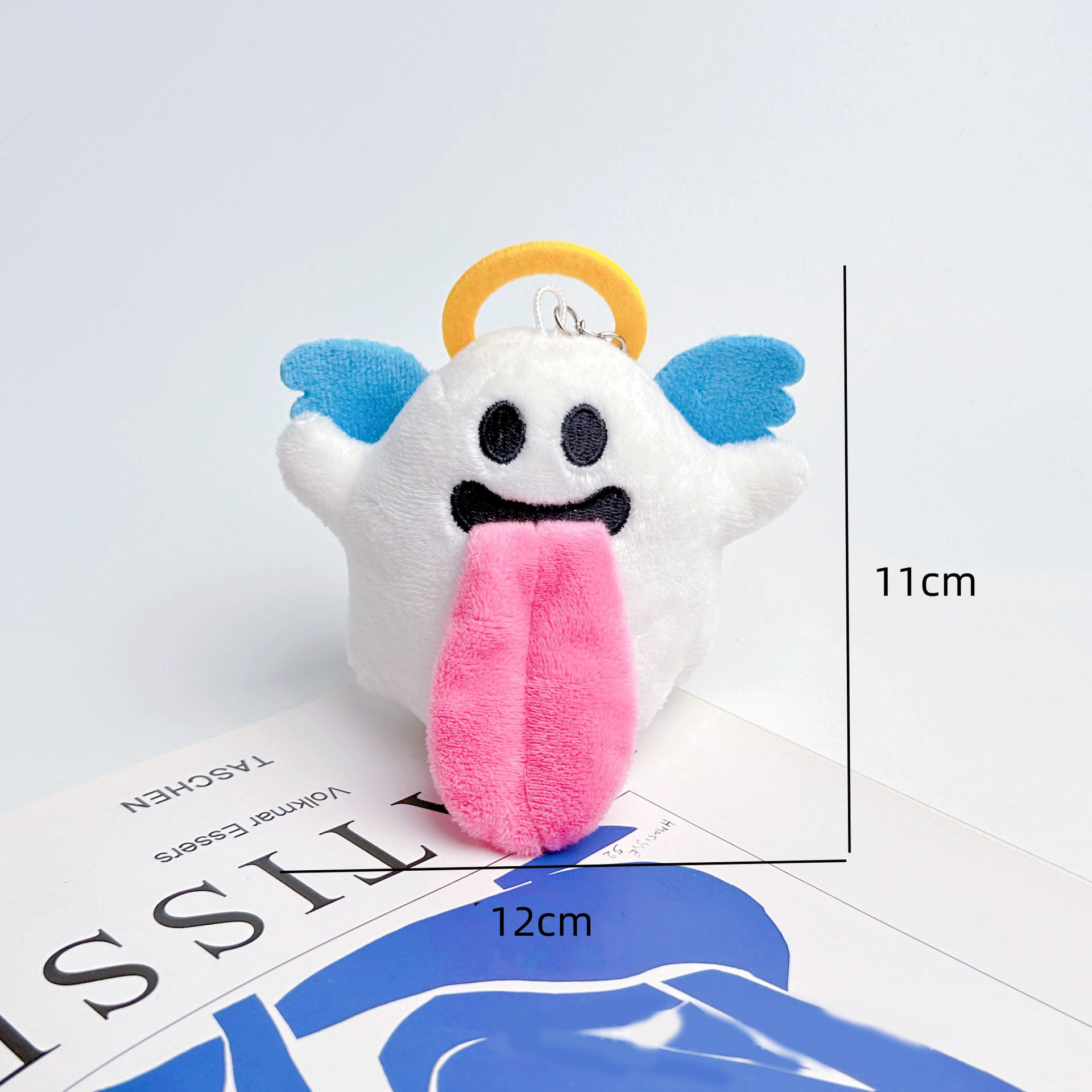 Halloween lindo ángel fantasma bolsa de felpa colgante dinero monstruo mochila llavero colgante muñeca muñeca muñeca