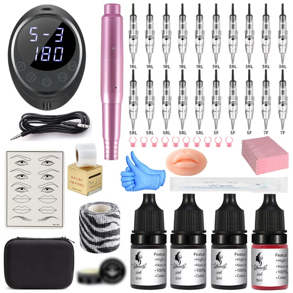 Cross-Border Eyebrow Tattoo Machine Galvanometer Tattoo Machine Set Eyebrow Tattoo Lip Korean Training Semi-Permanent Tattoo Supplies Wholesale