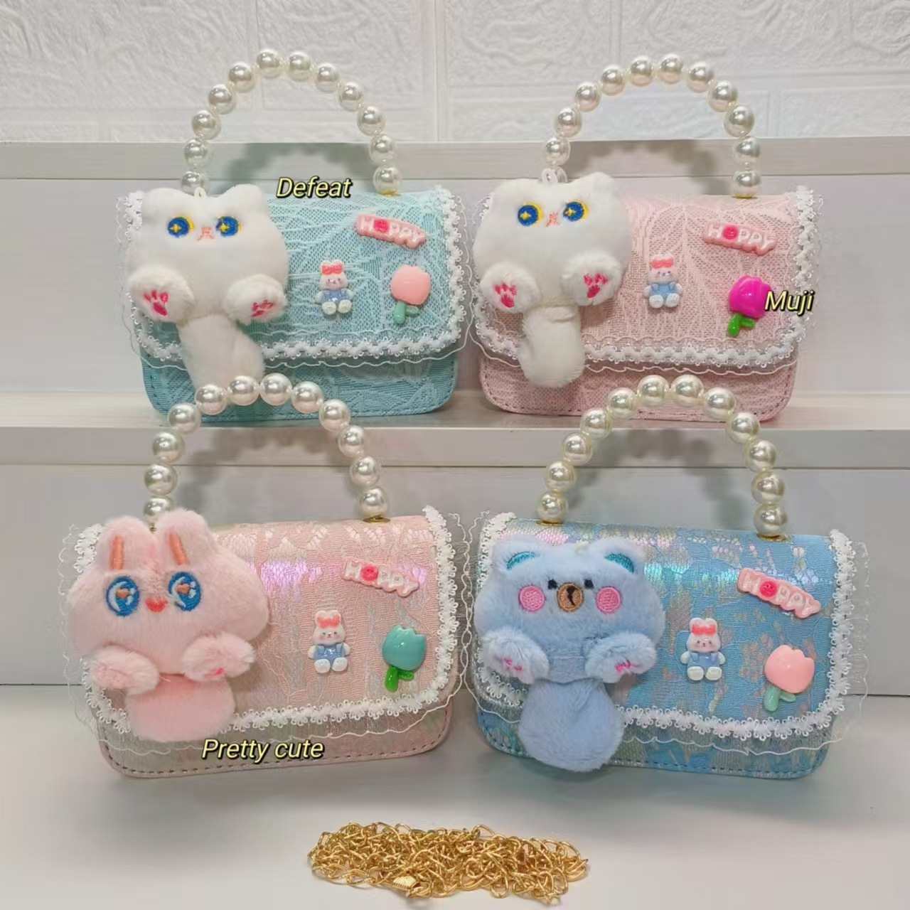 Bolso de perlas bolso de mochila bolso accesorios bolso de gato bolso de niños bolso de cadena bolso cuadrado bolso de Año Nuevo billetera para chicas