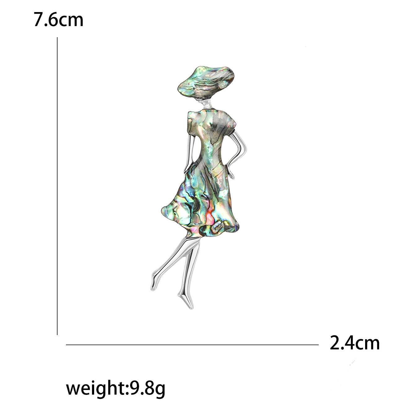 Alloy Material Lady Pin Cartoon Character Alloy Inlay Shell Women's Brooches