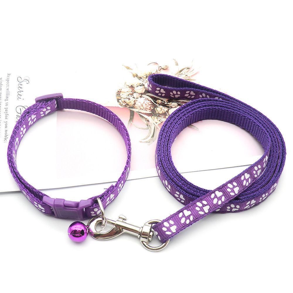 Cuerda de tracción para perros, juego de collar de tracción para mascotas, huellas de perros pequeños y medianos, correa de tracción para perros y gatos, cuerda