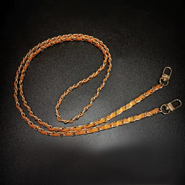 Shoulder bag leather chain-Ama Orange-97