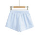 6028-24 Winter New European and American Style Blue and White Vertical Stripe Drawstring Double Waist Loosen High Waist Casual Shorts
