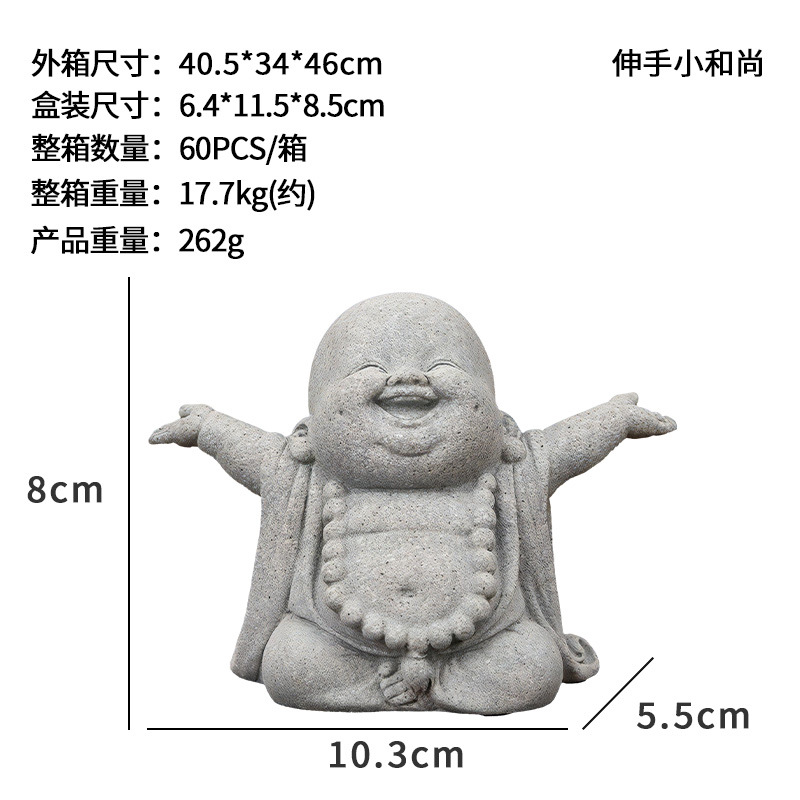 Adornos Zen de Monje Creativo, Decoración para el Hogar, Estatuas de Buda de Arenisca Verde, Accesorios para Té, Mascotas de Té Populares, Lindo Maitreya