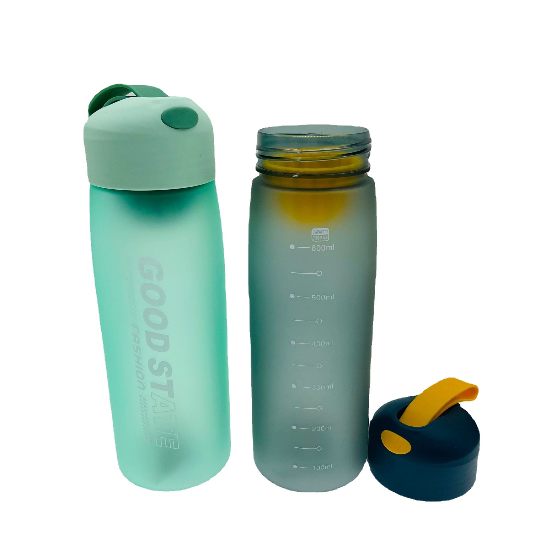 Nuevo futong gradiente de plástico portátil taza de agua estudiante al aire libre fitness taza boca taza regalo taza de agua