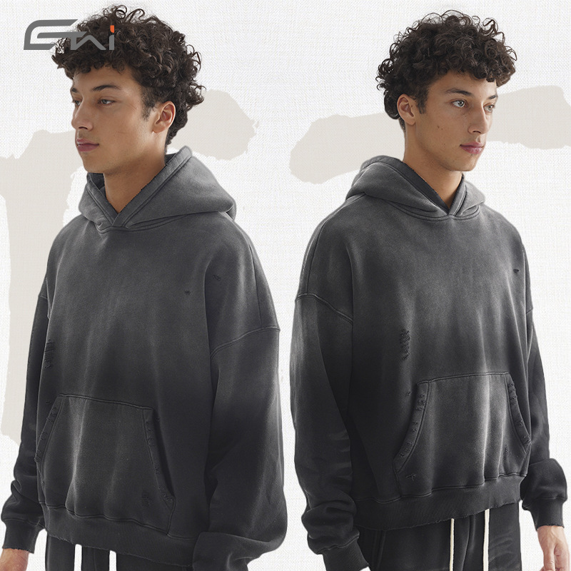 ETAI ropa de hombre otoño y invierno, estilo americano relajado, casual, camiseta de peluche, moda para hombres, set con capuz image 3
