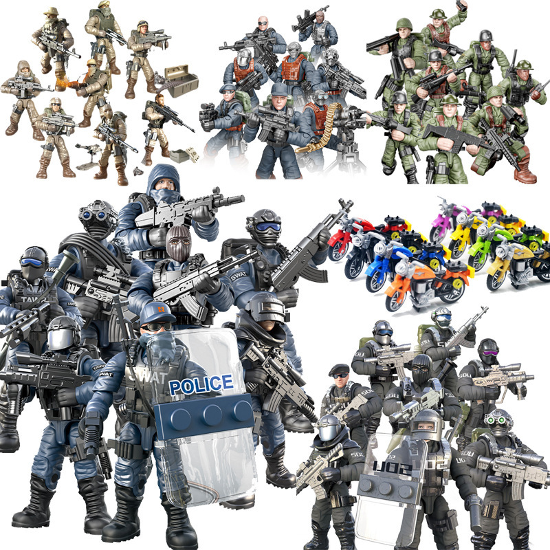 Xiangjun 9921 World War II soldier simulation ratio 1:36 full joint movable model building blocks doll 8 mixed Xiangjun 9921 World War II soldier simulation ratio 1:36 full joint movable model building blocks doll 8 mixed