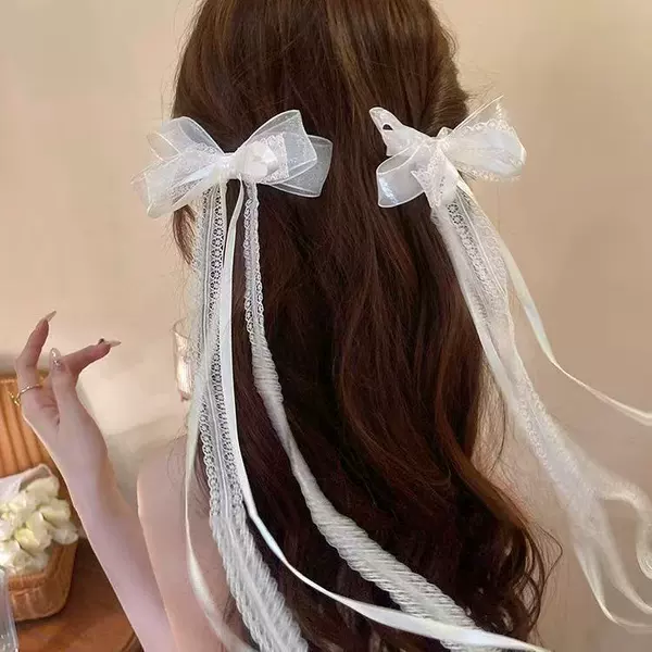 5898 salty or sweet rice lace ribbon hairpin