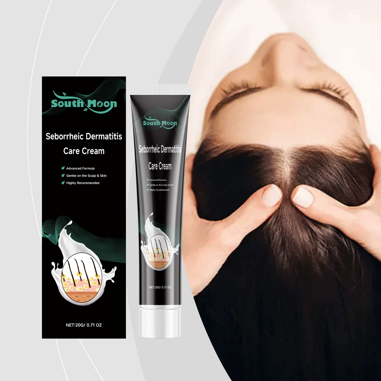 South moon себорейный крем для ухода за кожей головы мох противозудный уход за кожей Сглаживает перхоть