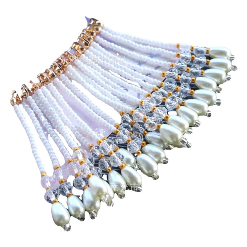 K26 короткие супер отличные рисовые бусины Кристалл кисточка полуфабрикат ханьфу антикварная шпилька головной убор DIY Материал аксессуары для одежды