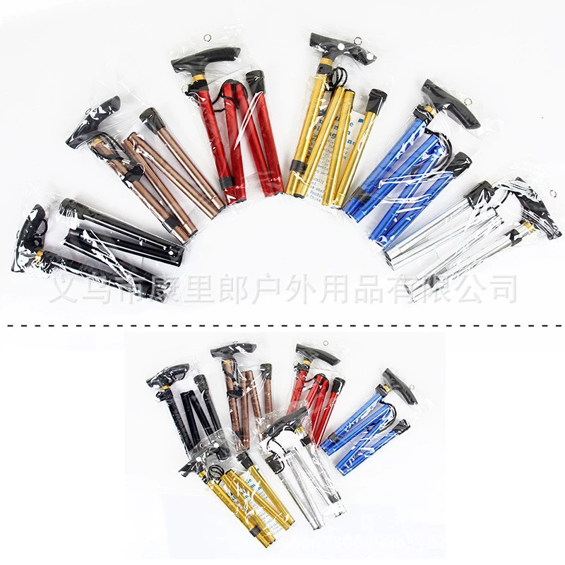 Трансграничные горячие продажи на открытом воздухе складные треккинговые палки пять сект