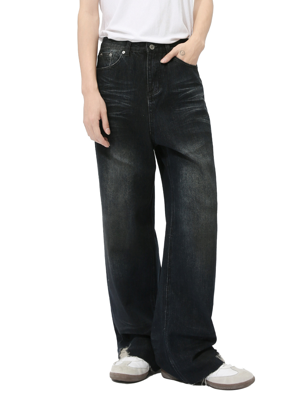 MTLCLOTHES Hombres| Otoño estilo americano vibe pantalonje irregular agujero diseño jeans recto