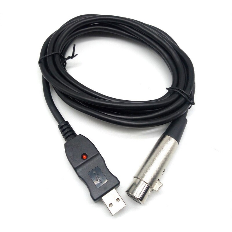 Computer USB Interface to Desktop Xlr 3-Pin Female Microphone Conference Room Handset Extension Cable