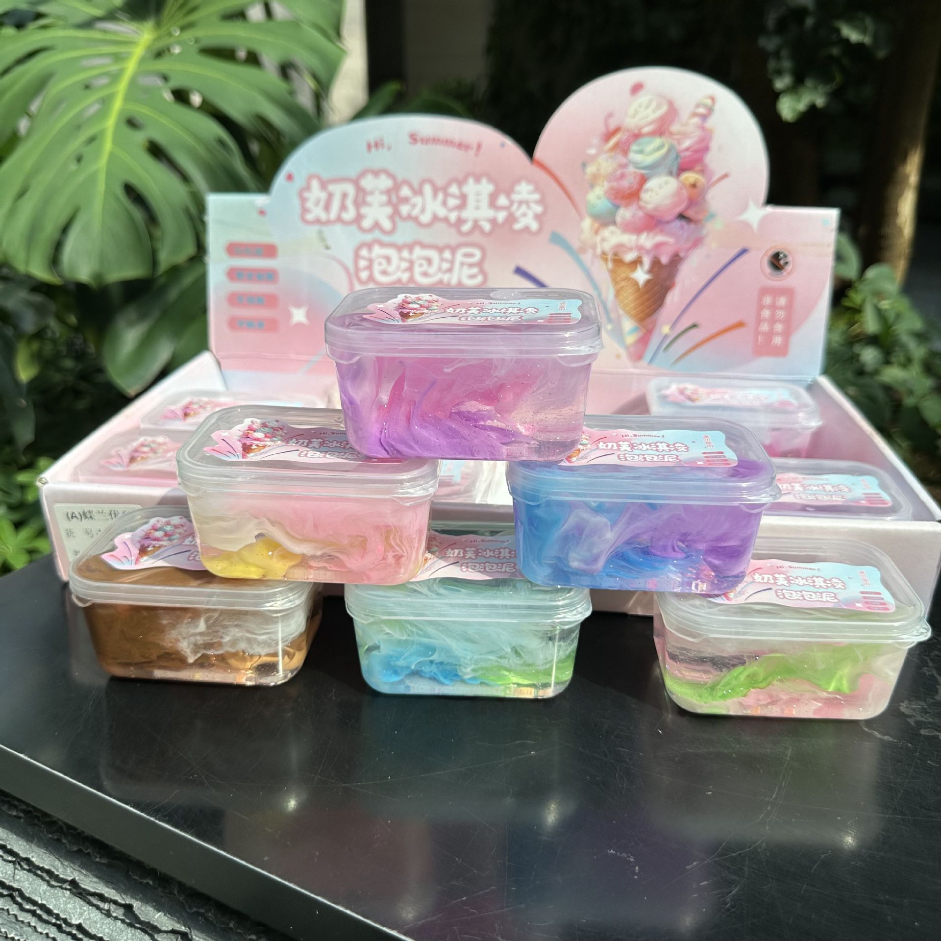 Nuevos productos de alto valor facial barro de cristal líquido juguetes de slime estudiantes y niños seguros no pegajosos liberación lote de pegamento espumante