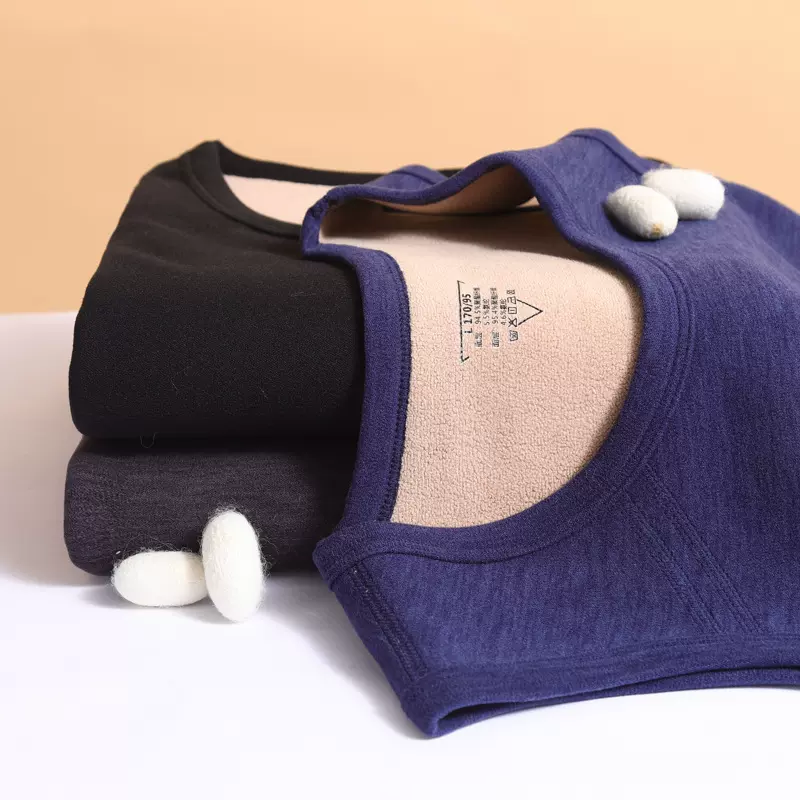 2025秋冬驼绒加厚奥粒绒保暖背心男士打底衫秋冬季马甲坎肩打底衫