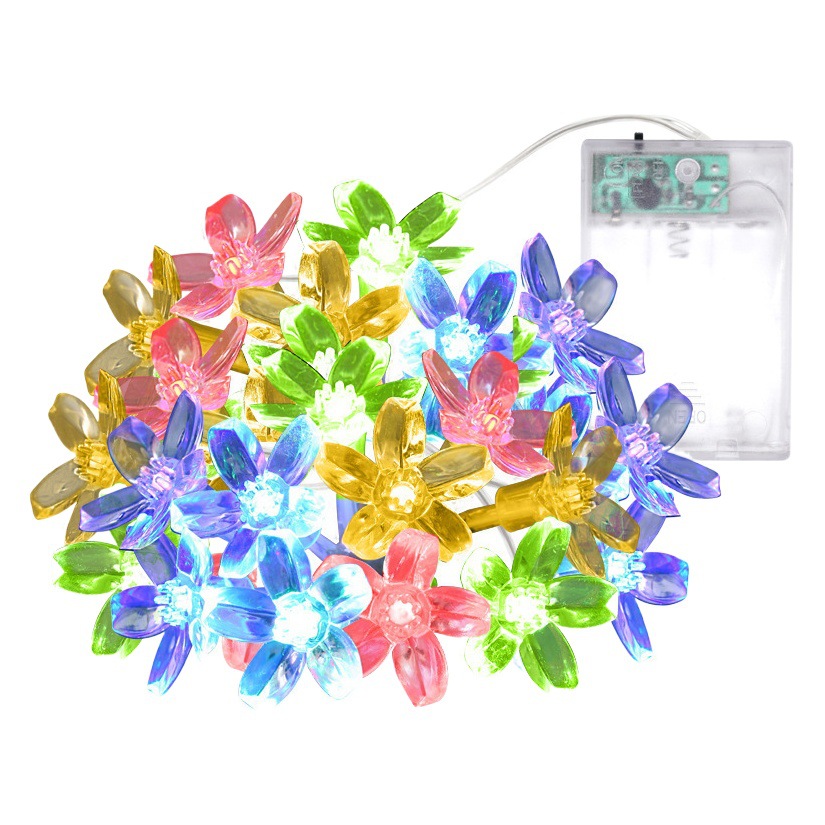 Flor de Cerezo LED pequeña luz intermitente Cadena de luz energía solar niña corazón habitación Internet celebridad atmósfera cumpleaños patio diseño