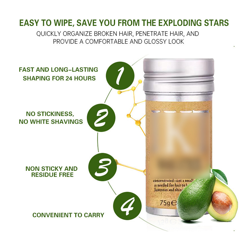 Barra de cera transfronteriza para el cabello para hombres y mujeres crema para terminar cabello peinado laca para el cabello encrespado
