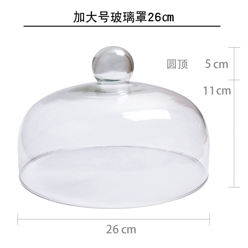 蛋糕展示托盘带盖玻璃罩透明甜品水果试吃盒子西点面包糕点品尝盘|undefined