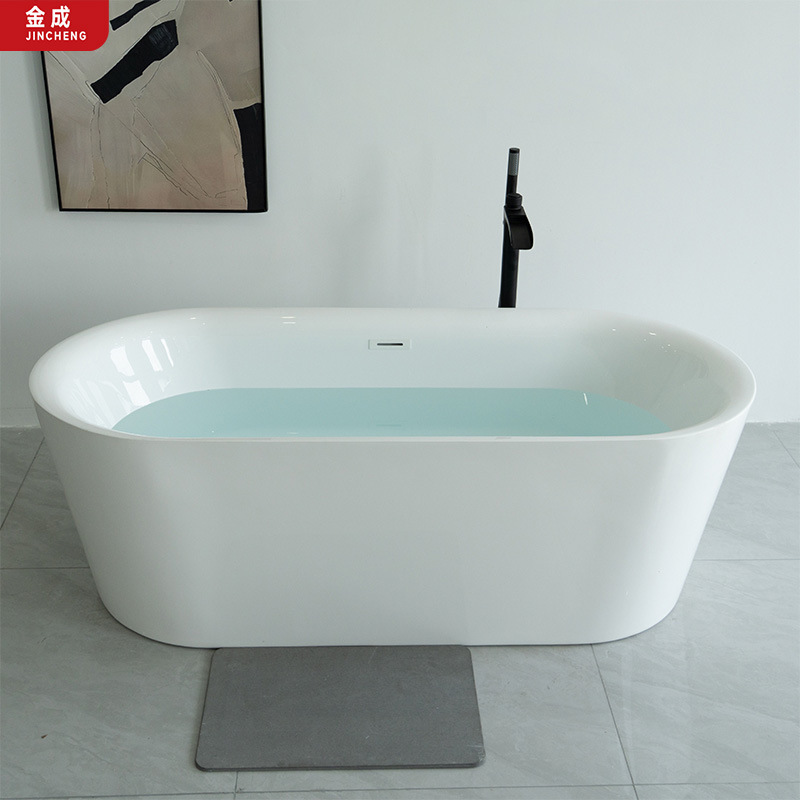 Jincheng Low-Priced Freestanding Bathtub 170cm with Drainage and Overflow, European E-Commerce Platform, Ce Certified