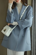 毛呢外套女2025秋冬季新款小个子加厚韩版修身气质中长款呢子大衣