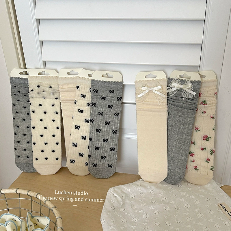 Весной и летом тонкие банты с цветочными носками для детей в балетном стиле