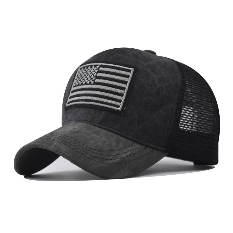 154g Weight Baseball Cap Hats Type Daily, Street Occasion Cotton Material Unisex Basic National Flag Embroidery Curved Eaves Baseball Cap