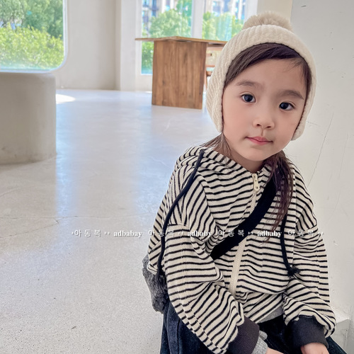 2024 spring new children's clothing children's spring and autumn Korean style hooded jacket girls and boys cardigan 122569