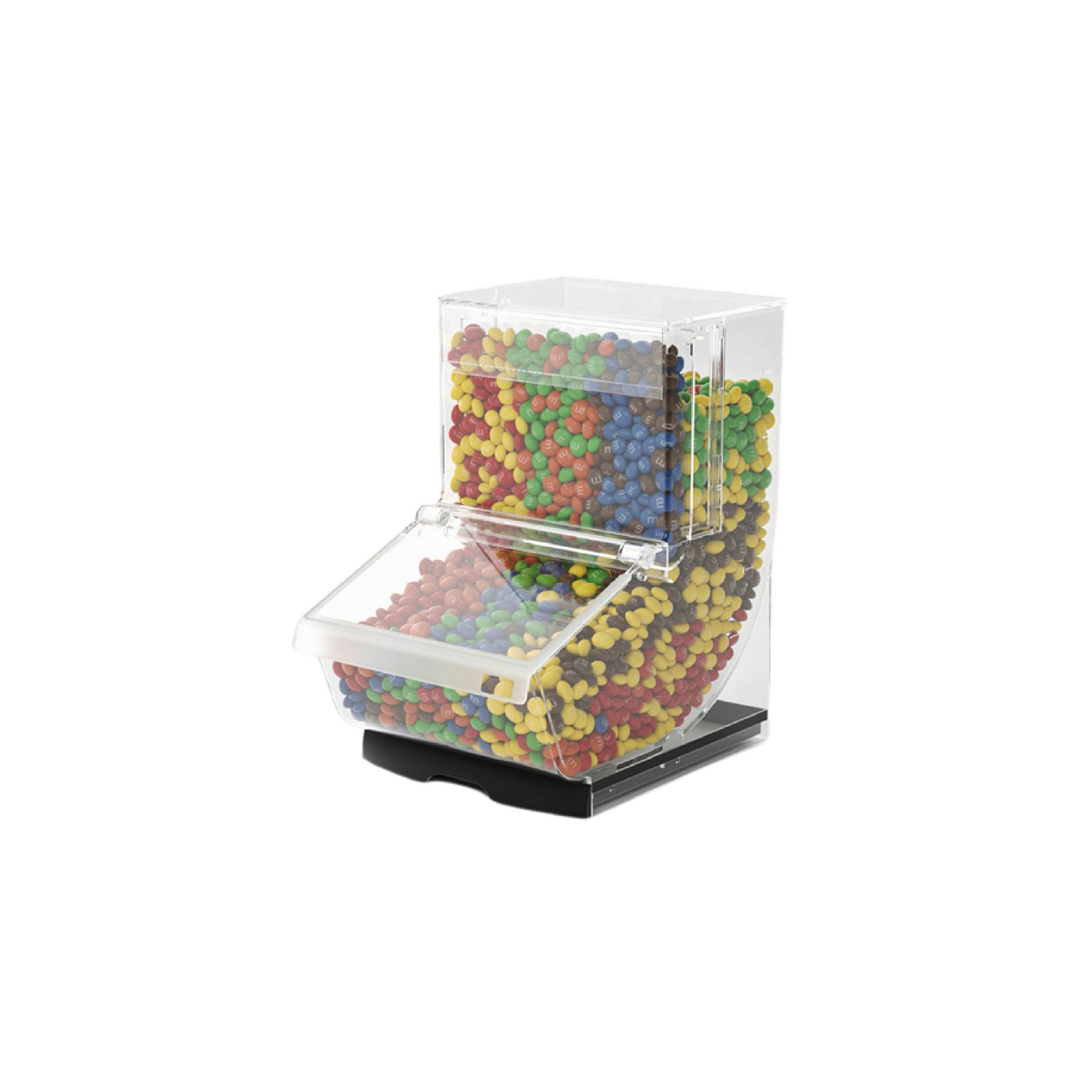 Caja de alimentos de gran capacidad comercial de sellado de plástico exhibición transparente con base caja de almacenamiento de plástico material PC