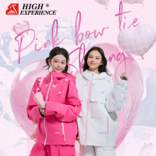 新品可爱甜美防风防水滑雪衣外套滑雪服女单板双板蝴蝶结耐磨保暖