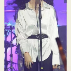 王金金同款衣服别致绝美小衫白色醋酸衬衫女夏季雪纺防晒缎面上衣