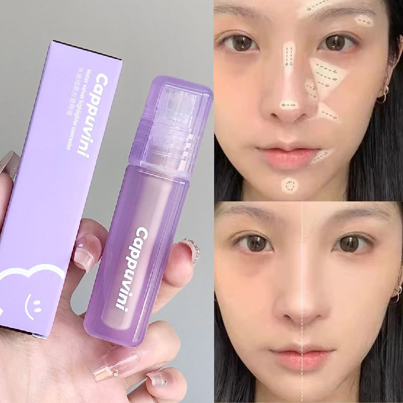 Cappuccino Water Velvet High-Gloss Concealer para aclarar las manchas oscuras de los ojos, hidratar las manchas de acné y no enganchar las manchas.