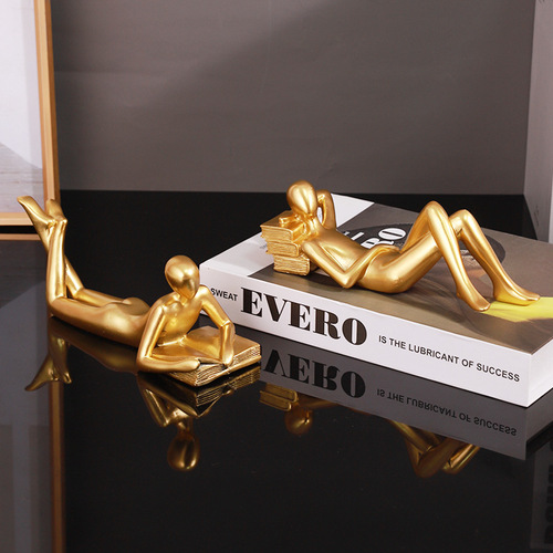 Modern thinker abstract character ornaments home entrance living room study tabletop decoration reader resin ornaments