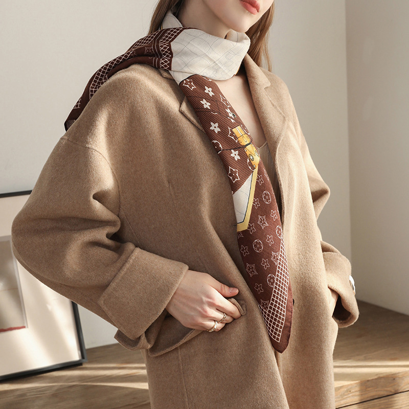 Moda coreana impresa en herringbone toallas cuadradas temperamento dulce y elegante fuera de la bufalla bufandas de ropa profesional damas