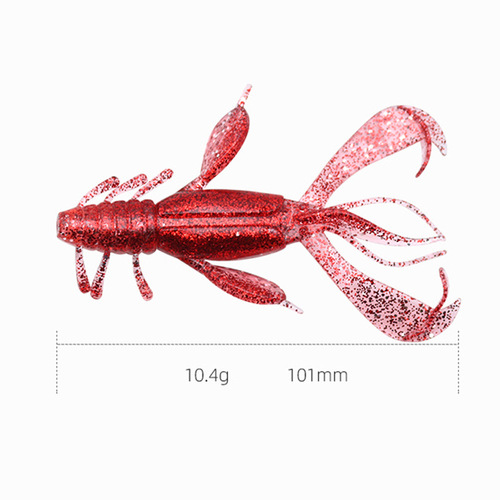Yikun Luya's new two-color shrimp upside down fishing Texas fishing group root fishing multi-bearded soft worm lead head hook black pit fake bait cross-border