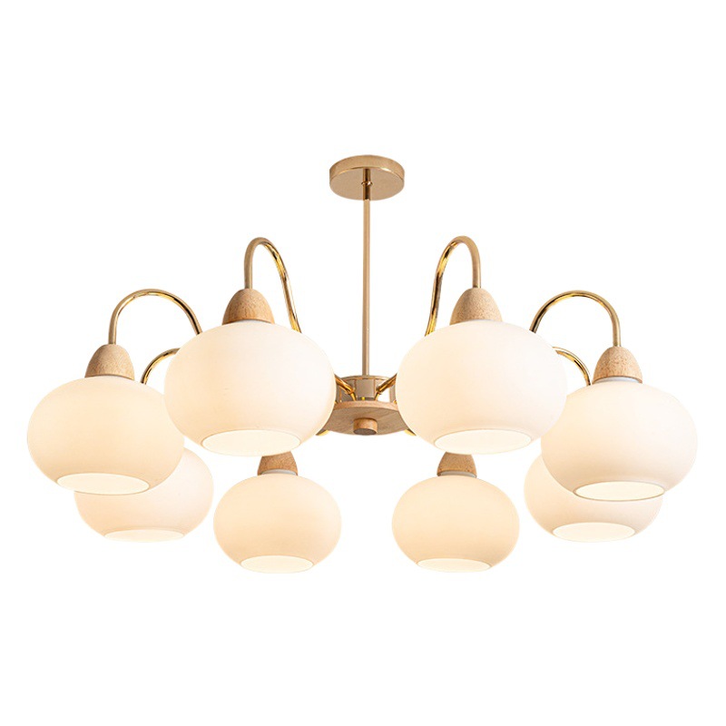 Lámpara de araña para sala de estar, nuevo modelo 2026, estilo crema francés, estilo madera vintage, nuevo estilo chino, lámpara de caqui, iluminación Zhongshan L335