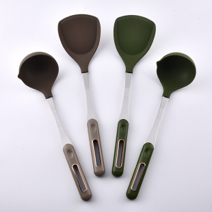 Stainless steel silicone soup shell spatula kitchen spatula stir-fry noodles special spatula household restaurant soup shell